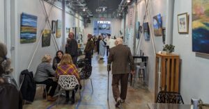 Picture showcasing the Smelt Art Gallery and bmc brewing space for events, including open mics, live music, and game nights. 