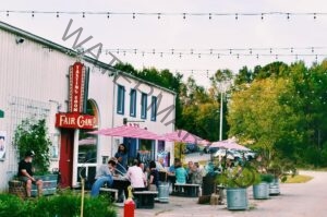 Picture of the patio and outdoor event space at The Plant. 